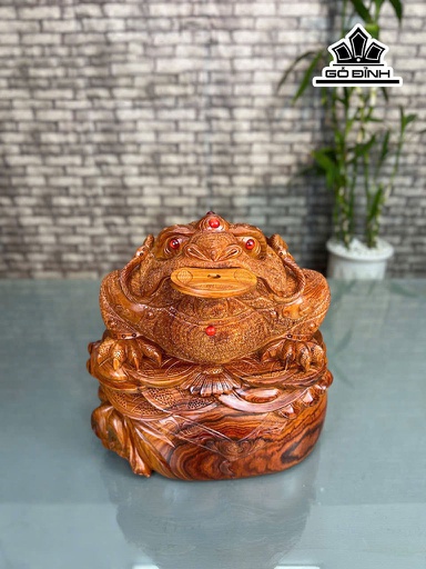 Tượng Thiềm Thừ Gỗ Cẩm Cao 32 Ngang 32 Sâu 26 (cm)