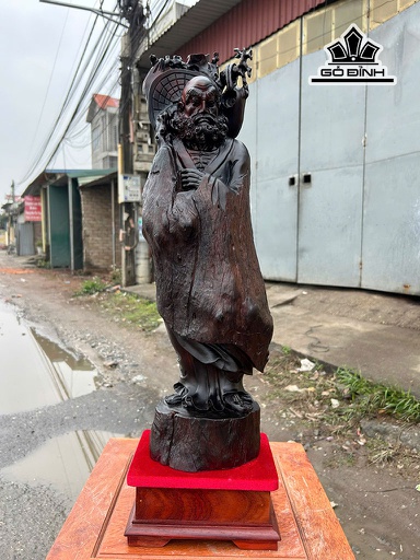 Tượng Đạt Ma Giáo Hóa Gỗ Trắc Cao 67 Ngang 16 Sâu 13 (cm)