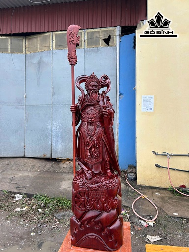 Tượng Quan Công Gỗ Tử Đàn Cao 98 Ngang 30 Sâu 22 (cm)