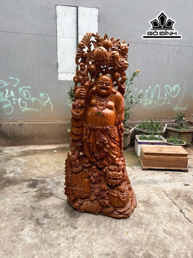 Tượng Phật Di Lặc Ngũ Phúc Gỗ Ngọc Am Cao 175 Ngang 77 Sâu 47 (cm)