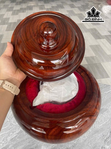 Bình Ủ Trà Gỗ Lim Cao 37 Đường Kính 31,5 (cm) - 1,5 Lít