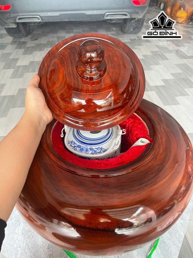 Bình Ủ Trà Gỗ Lim Cao 50 Đường Kính 49 (cm) - 2,5 Lít