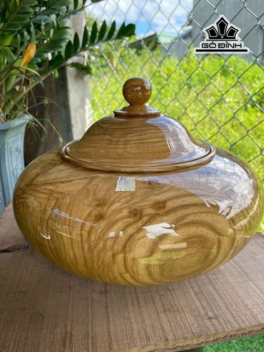 Thố Gỗ Hoàng Đàn Cao 25 Đường Kính 35 (cm)