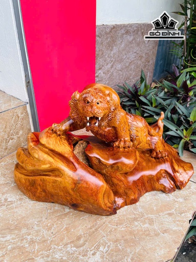 Tượng Hổ Phong Thủy Gỗ Hương Cao 32 Ngang 58 Sâu 30 (cm) -15kg