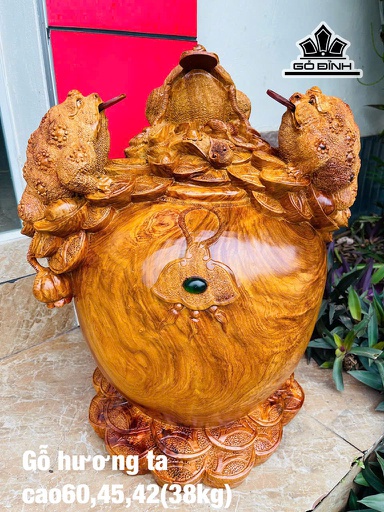 Tượng Tam Cóc Chấn Bình Gỗ Hương Cao 60 Ngang 45 Sâu 42 (cm) - 38kg