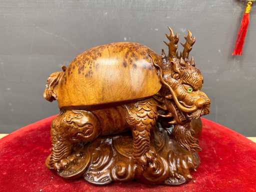 Tượng Long Quy Gỗ Ngọc Am Cao 23 Ngang 29 Sâu 18 (cm)