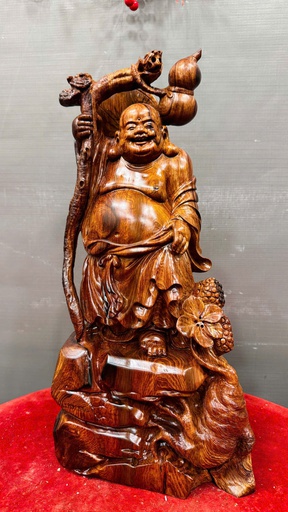 Tượng Phật Di Lặc Gỗ Cẩm Cao 46 Ngang 21 Sâu 17 (cm)