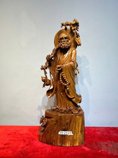 Tượng Đạt Ma Sư Tổ Gỗ Ngọc Am Cao 79 Ngang 29 Sâu 25 (cm)