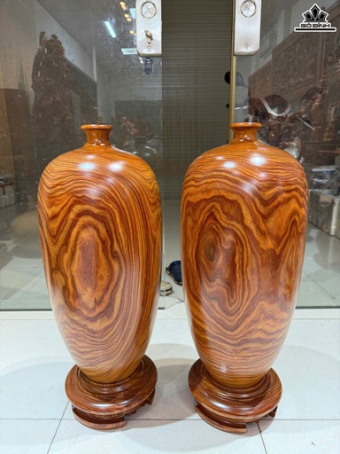 Cặp Lọ Gỗ Cẩm Cao 74 Đường Kính 29 (cm) - 84kg 2 Bình