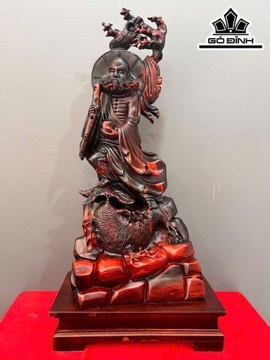 Tượng Đạt Ma Sư Tổ Gỗ Trắc Cao 77 Ngang 38 Sâu 20 (cm)
