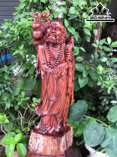 Tượng Đạt Ma Sư Tổ Gỗ Cẩm Cao 80 Ngang 26 Sâu 21 (cm)