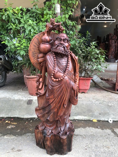 Tượng Đạt Ma Sư Tổ Gỗ Trắc Cao 81 Ngang 23 Sâu 25 (cm)