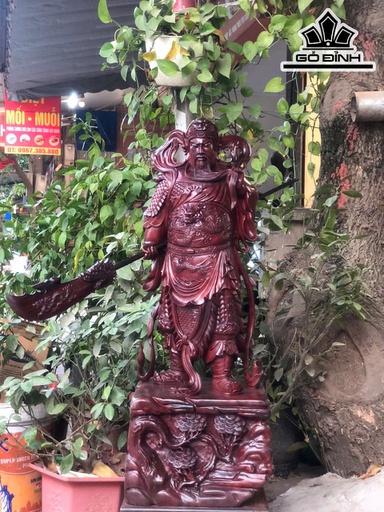 Tượng Quan Công Gỗ Cẩm Cao 77 Ngang 25 Sâu 24 (cm)