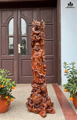 Tượng Đạt Ma Sư Tổ Gỗ Sưa Cao 115 Ngang 38 Sâu 29 (cm)