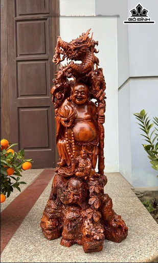 Tượng Phật Di Lặc Gỗ Sưa Cao 80 Ngang 35 Sâu 22 (cm)