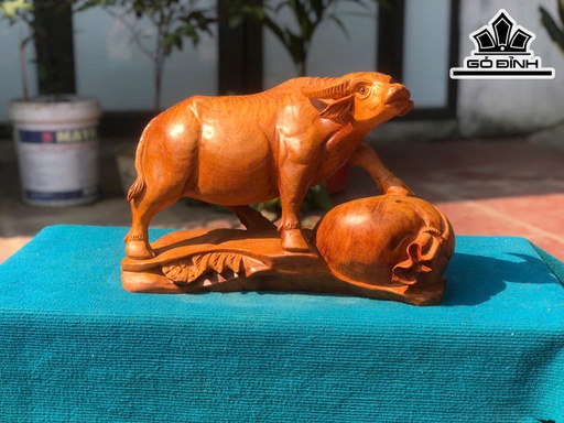 Tượng Trâu Gỗ Hương Cao 31 Ngang 46 Sâu 20 (cm)