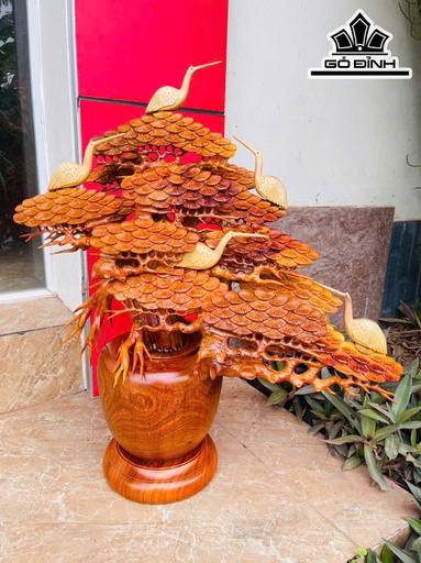 Bình Tùng Gỗ Hương Cao 65 Ngang 55 Sâu 26 (cm) - 9kg