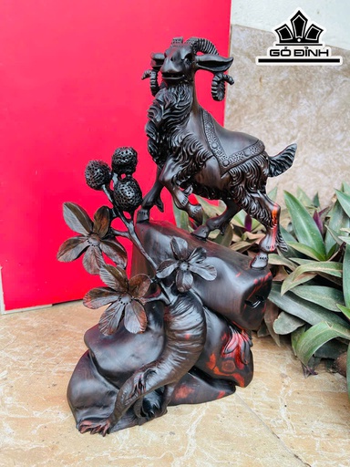 Tượng Nhất Dương Gỗ Trắc Cao 31 Ngang 20 Sâu 12 (cm)