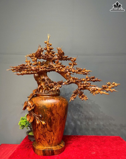 Bình Hoa Gỗ Sưa Cao 75 Ngang 70 Sâu 36 (cm) - Đường Kính Bình 26 (cm)