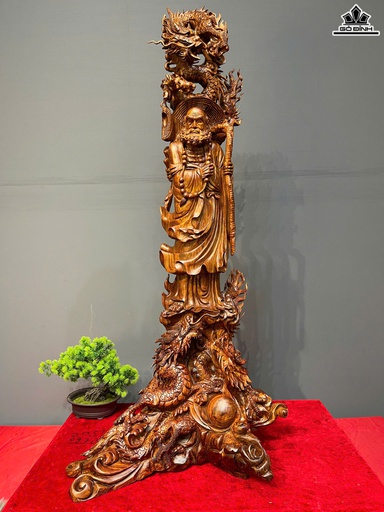 Tượng Đạt Ma Sư Tổ Gỗ Sưa Cao 105 Ngang 50 Sâu 45 (cm)