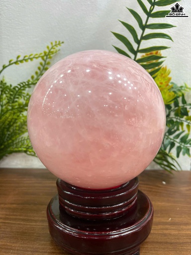 Bi Cầu Đá Thạch Anh Hồng Đường Kính 12,5 (cm) 3,5kg