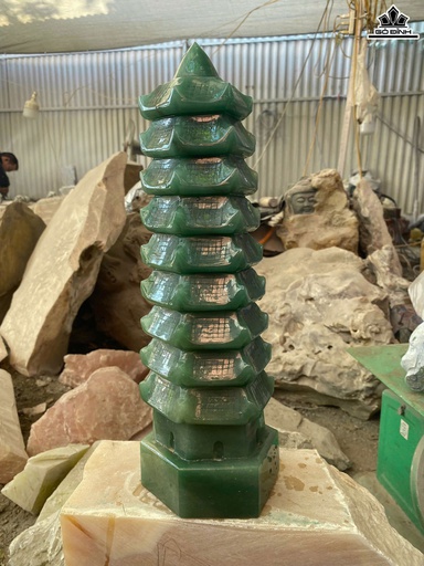 Tháp Văn Xương Đá Thạch Anh Xanh Cao 39 (cm) 5,8kg