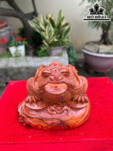 Tượng Thiềm Thừ Gỗ Cẩm Cao 25 Ngang 30 Sâu 25 (cm)