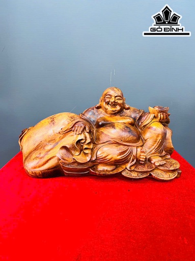 Tượng Phật Di Lặc Gỗ Hương Cao 29 Ngang 59 Sâu 24 (cm)