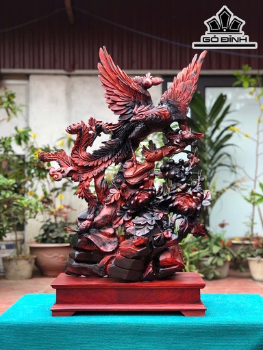 Ngũ Điểu Chầu Hoàng Gỗ Trắc Cao Cả Kỷ 88 Ngang 56 Sâu 23 (cm)