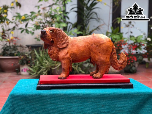 Tượng Chó Gỗ Hương Cao 39 Ngang 58 Sâu 17 (cm)