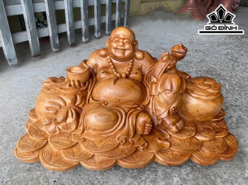 Tượng Phật Di Lặc Gỗ Ngọc Am Cao 69 Ngang 35 Sâu 42 (cm)