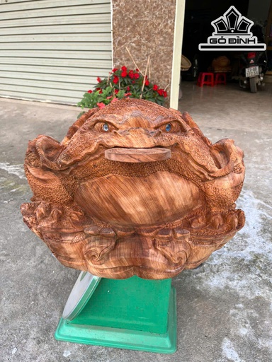 Tượng Thiềm Thừ Gỗ Ngọc Am Cao 31 Ngang 50 Sâu 46 (cm)