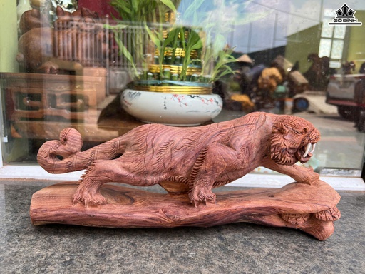 Tượng Hổ Phong Thủy Gỗ Cẩm Cao 15 Ngang 36 Sâu 10 (cm)