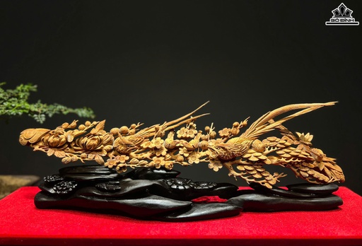 Cầu Phu Thê Viên Mãn Gỗ Hoàng Đàn Cao Cả Đế 17 Ngang 55 Sâu 5 (cm) - Riêng Tượng Cao 14 (cm)