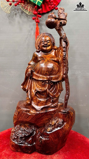 Tượng Phật Di Lặc Gỗ Cẩm Cao 60 Ngang 26 Sâu 15 (cm) - 8,5kg