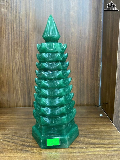 Bảo Tháp Văn Xương Đá Thạch Anh Xanh Cao 23 Ngang 9 (cm)