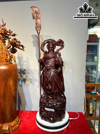 Tượng Quan Công Gỗ Tử Đàn Cao 81 Ngang 30 Sâu 26 (cm)