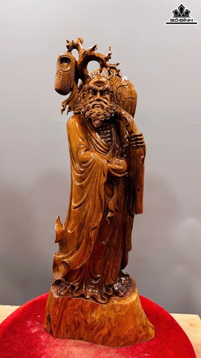 Tượng Đạt Ma Khất Thực Gỗ Ngọc Am Cao 84 Ngang 34 Sâu 22 (cm) - 18kg