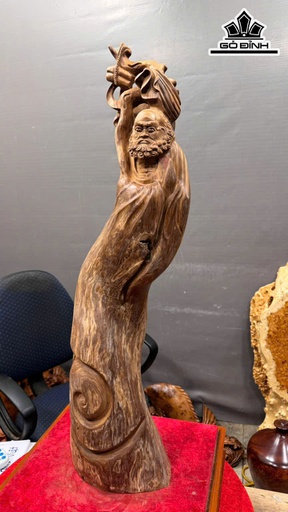 Tượng Đạt Ma Sư Tổ Gỗ Ngọc Am Cao 81 Ngang 22 Sâu 20 (cm) - 13kg