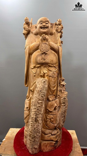 Tượng Phật Di Lặc Chúc Phúc Gỗ Ngọc Am Cao 111 Ngang 38 Sâu 33 (cm) - 55kg