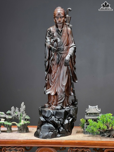 Tượng Thần Y Hoa Đà Gỗ Trắc Cao 70 Ngang 24 Sâu 21 (cm)