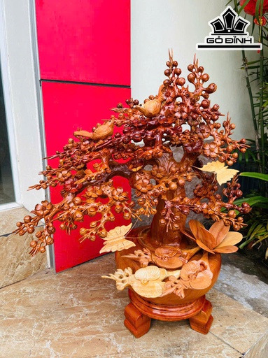 Bình Hoa Gỗ Hương Cao 68 Ngang 52 Sâu 40 (cm) - 9kg