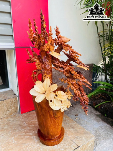 Bình Hoa Gỗ Hương Cao 82 Ngang 48 Sâu 45 (cm) - 15kg