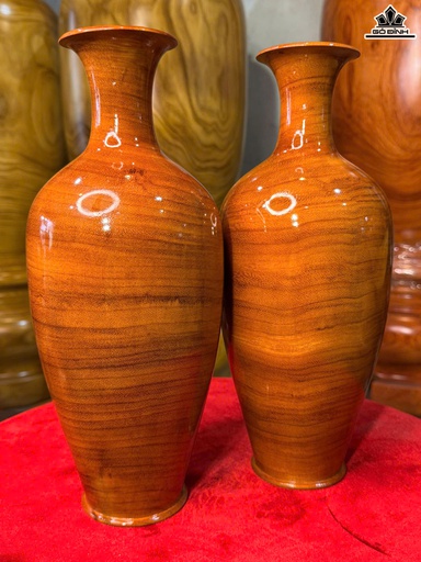 Cặp Bình Gỗ Gõ Đỏ PaChy Cao 35 Đường Kính 15 (cm)