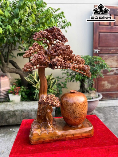 Bình Tùng Phú Quý Gỗ Nu Ngọc Am Cao 68 Ngang 43 Sâu 18 (cm)