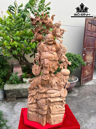 Tượng Phật Di Lặc Nhất Phúc Gỗ Ngọc Am Cao 103 Ngang 40 Sâu 23 (cm)