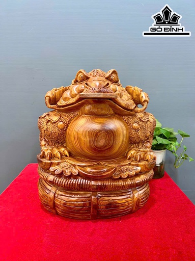 Tượng Thiềm Thừ Gỗ Cẩm Cao 42 Ngang 35 Sâu 33 (cm)