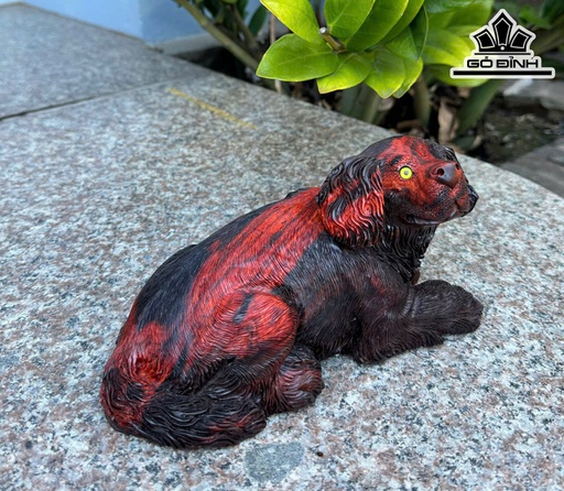 Tượng Chó Gỗ Trắc Cao 11 Ngang 21 Sâu 12 (cm)