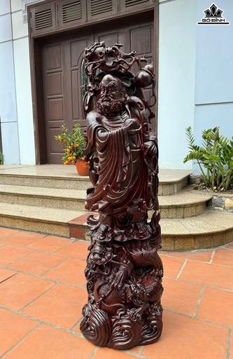 Tượng Đạt Ma Sư Tổ Gỗ Tử Đàn Cao 120 Ngang 34 Sâu 30 (cm)