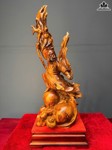 Tượng Đạt Ma Múa Võ Gỗ Sưa Cao Cả Kỷ 83 Ngang 30 Sâu 30 (cm) - Kỷ Cao 10 (cm)